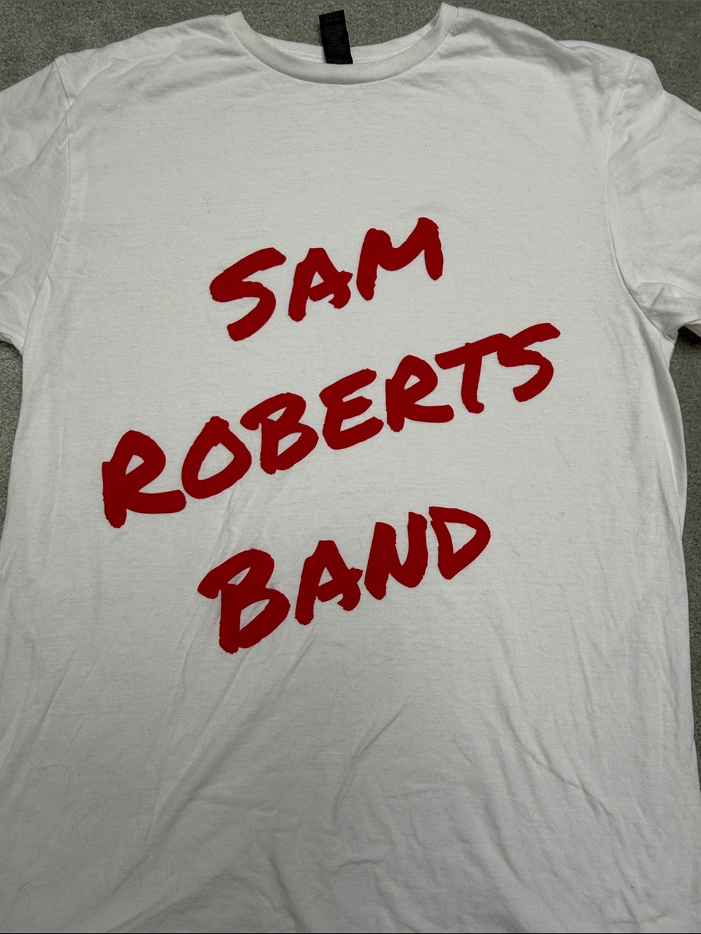 SAM ROBERTS BAND White T‑Shirt with Red Logo